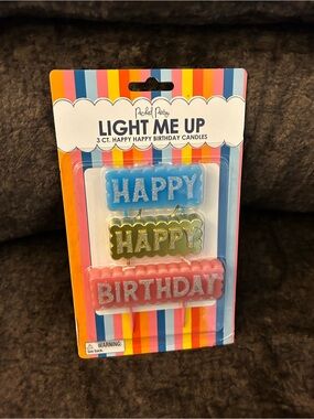 Light Me Up 'HAPPY BIRTHDAY' Candles - Blue, Gold, Pink